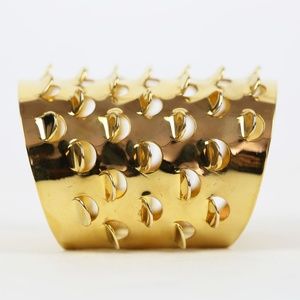 ALEXIS BITTAR Gold Grater Cuff Bracelet